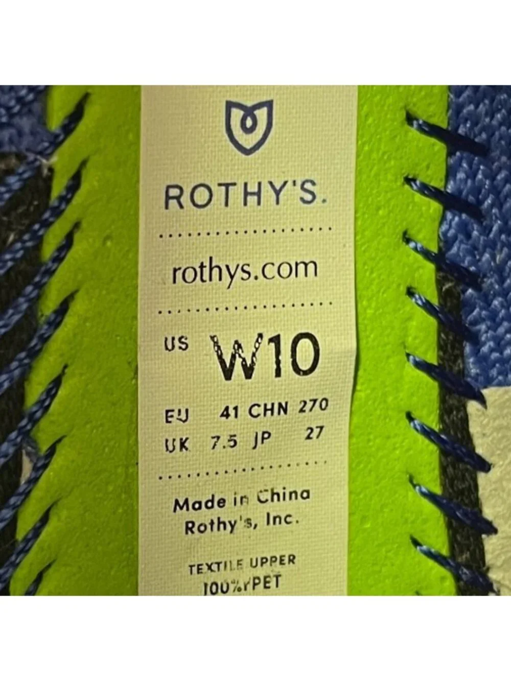 Rothy's The Flat Womens Size 10 Blue Casual Classic Slip-On Ballet Flats Shoes